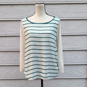 NWT Loft Layered Striped Front 3/4 Sleeve Shirt